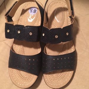 Navy blue italian sandals